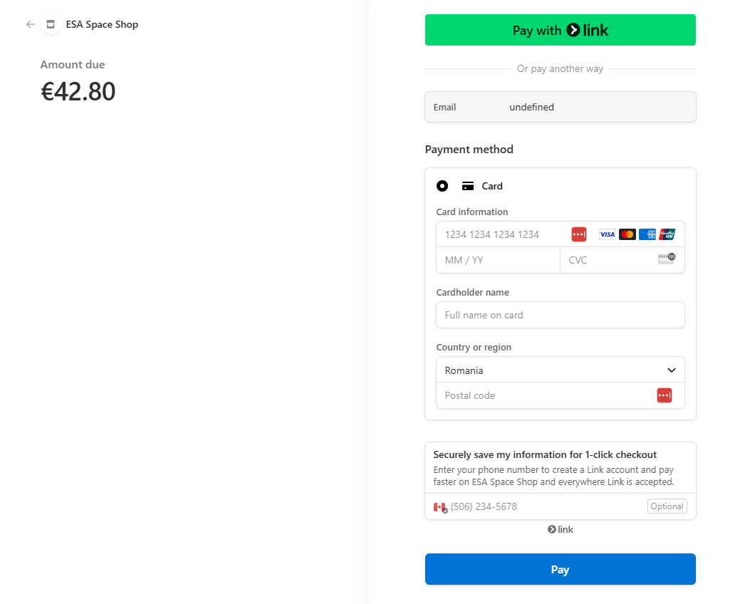 Fake Stripe Payment Gateway